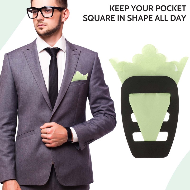 WLLHYF 4 Pack Assorted Pocket Square Holder for Men Prefolded