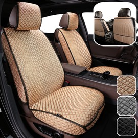 XZPILINA Breathable Car Seat Covers,Luxury Front Seat Covers， Driver Seat Protector,Automotive Seat Covers,Suitable for All Seasons, Universal Fit for Sedan, SUV, Truck (Front Pair, Beige)