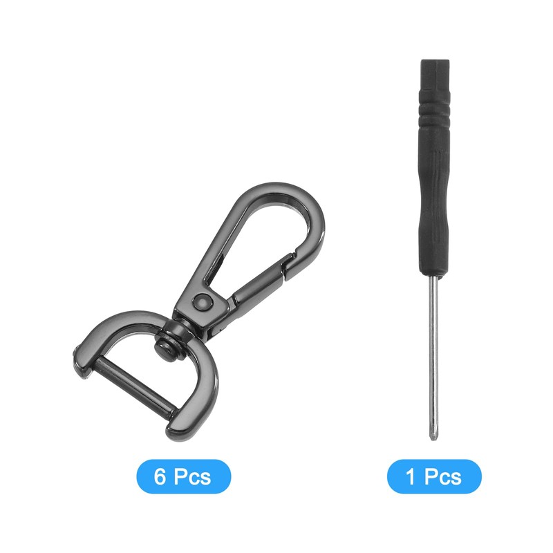 uxcell 1 Set Detachable Snap Hook, 0.59" D Ring Swivel