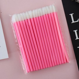 Disposable Pink Lip Brushes 50 Pieces Portable Lip Lipstick / 일회용 립브러쉬 핑크 50개 휴대용 입술 립스틱