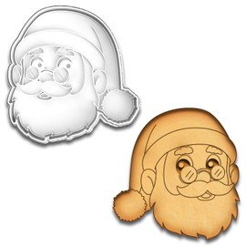 Santa Claus Cookie Cutter & Stamp Set - 4.25x4.1 Inches, Perfect for Christmas Baking