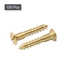 sourcing map Wood Screws M3.5 x 20mm Slotted Flat Head