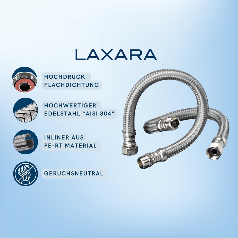 DVGW Reinforced Hose 3/4-1 Inch 30-150 cm, Flex Hose, DN25