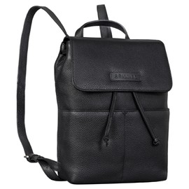 STILORD 'Effi' Elegant Backpack Ladies Small Leather Daypack Modern City Backpack Vintage Leather Backpack Ladies Backpack Handbag Genuine Leather, Colour:black