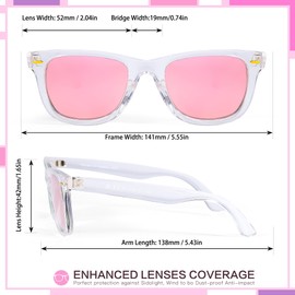 FancyPink Women's Polarized Sunglasses- UV400 Protection Mirrored Beach Eyewear, Designer Fashion Sunglasses - Medium Fit