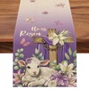 Croar He is Risen Easter Purple Christian Table Runner, Religious