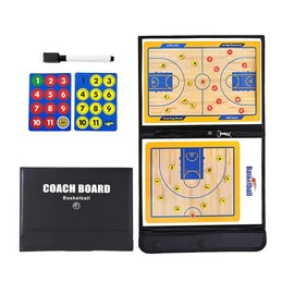 Dantolo Basketball Tactical Board, Foldable Clipboard Trainer Tactical Folder Basketball Coach Tactical Board Tactics Board Basketball with Marker Pen and Magnets for Training and Game Analysis