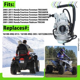 New Carburetor Carb for Honda TRX500 Foreman Rubicon 500 2001-2005 16100-HN2-013 TRX500FPA TRX500FM TRX500FA | Replaces 16100-HN2-013