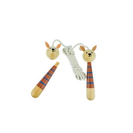 Kaper Kidz Bush Buddies Kangaroo Wooden Adjustable Skipping Rope – FSC Certified Handles – Non-Toxic Paint – Active Play Toy for Kids Ages 5+