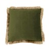 SARO LIFESTYLE Velvet Fringe Throw Pillow Cover