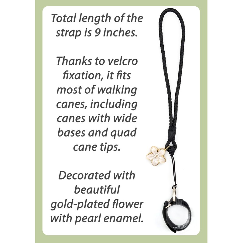 Asterom Cane Strap for Women, Walking Cane Accessories - Fashionable