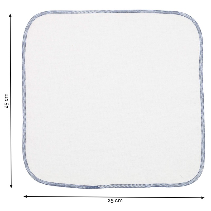 Zollner Set of 10 Flannel Face Cloths 100% Cotton 25