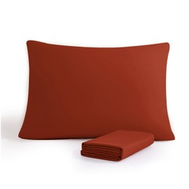 Arianaut Burnt Orange Pillow Cases Set of 2 Brushed Microfiber Soft Cooling King Size Pillow Cases Light Weight Hypoallergenic with Envelope Closure 20x36 Inches