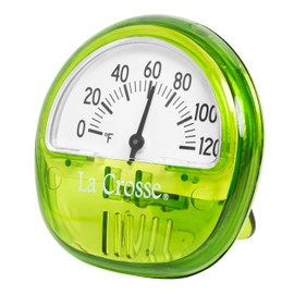La Crosse 104-106GR Green Indoor/Outdoor Thermometer with Magnetic Back