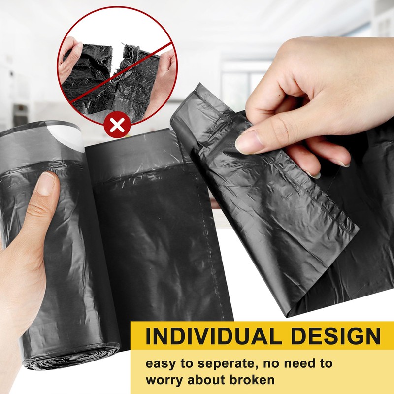 15L Garbage Bags Drawstring 120 Count, Strong Small Garbage Bag