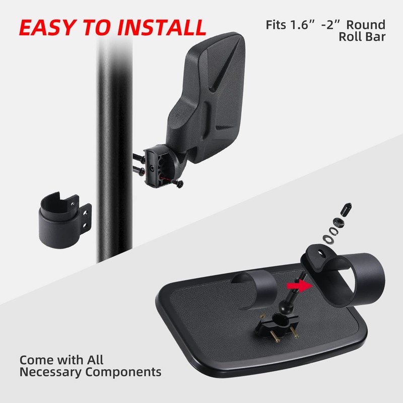 OFIG UTV Side Mirrors And UTV Center Mirror for 1.6"