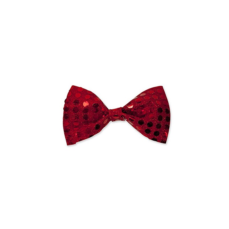 Bristol Novelty BA406 Sequin Bow Tie Red | for Women,