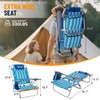 Overmont Low Beach Chair with Cooler Bag - 6-Positions Lay