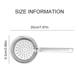 Cocktail Strainer, Bar Strainer Made of Stainless Steel, Cocktail Shaker, Colander Strainer, Bar Strainer, Cocktail Strainer, for Bar Trainer, Bartender, High-Quality Bar Accessories, Silver, Pack of