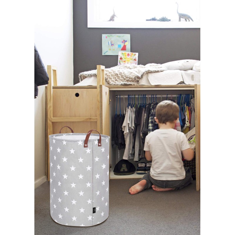 DOKEHOM 20 Inch Thickened Foldable Round Storage Laundry Baskets, Cotton