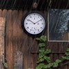 NeXtime Wall Clock (Garden/Inside) 25.5 cm Time/Temp/Humidity Black Plastic Daisy,