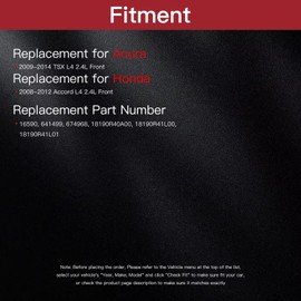 Uni-Links 16590 Front Direct Fit Catalytic Converter Compatible with Acura 2009-2014 TSX; Honda 2008-2012 Accord L4 2.4L, High Flow Catalytic Convertor Replaces 641499, W/Gasket Kit, EPA Compliant