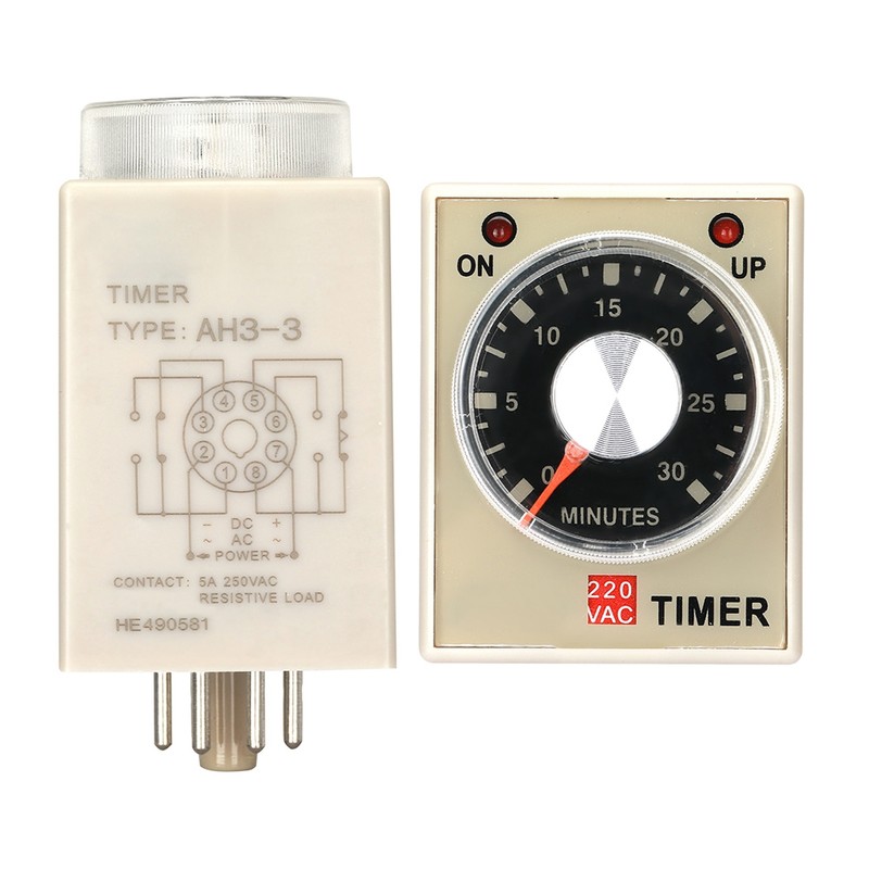 220VAC 30Minutes Power On Delay Timer Time Relay AH3-3(30M)