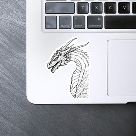 Medium 100mm 'Lair Guarding Dragon' Permanent Sticker Decal for Cars/Windows/Bins/Walls etc (DW00118673)
