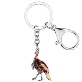 NEWEI Cute Thanksgiving Turkey Chicken Keychain Keyrings for Women Girls Purse Charm (Peanut)