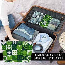 ADQWIOVL Cosmetic Bag Makeup Bag, Birthday Gifts for Women Mom, Cute Canvas Toiletry Bag, Durable Travel Toiletry Makeup Organizer Zipper Pouch, Lipstick Pouch, Green Plaid