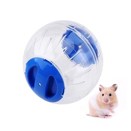 SEAFON Esfera para Hamster De 12 cm, Plástico Resistente a caídas, Tres Diferentes Colores Azul Naranja y Rosa, Cuenta con Respiraderos. (Azul)