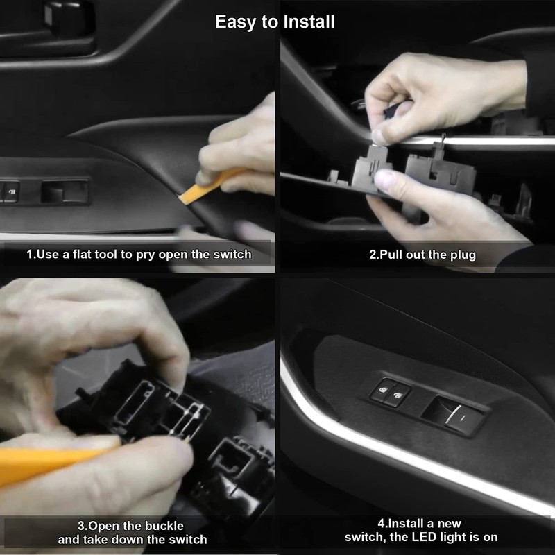 3 PCS Power Window Switch Fit for Toyota RAV4 XA50