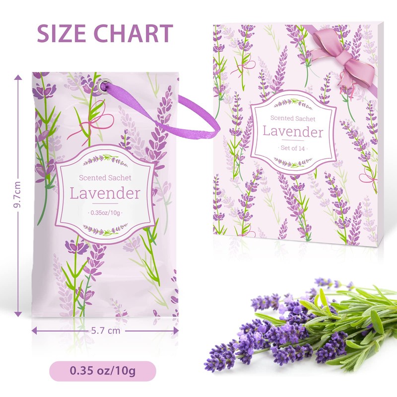 Scent-Hi Premium Lavender Scented Sachets for Clothes, Scented Sachets for