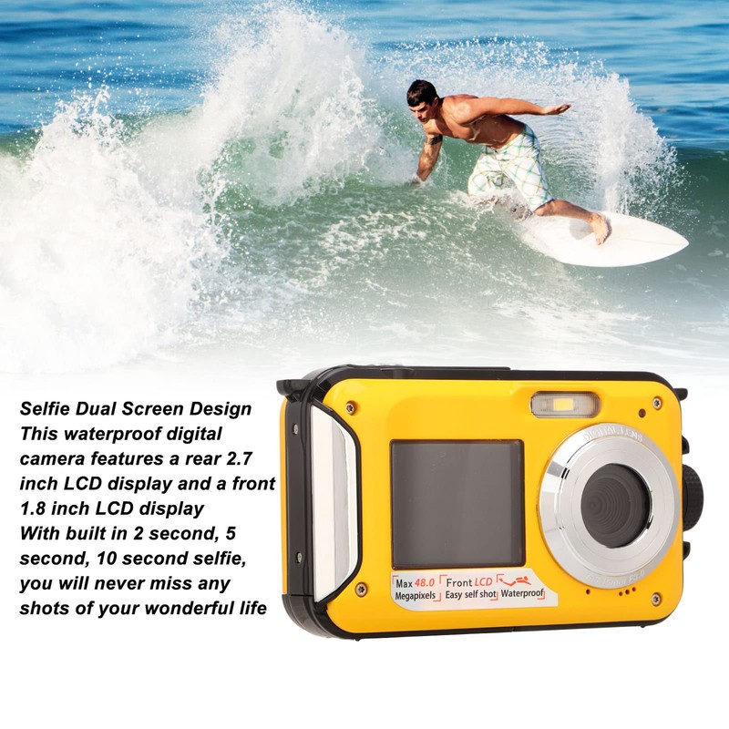 Digital Camera, 48MP Full HD 2.7K, Dual Screens, 16X Digital
