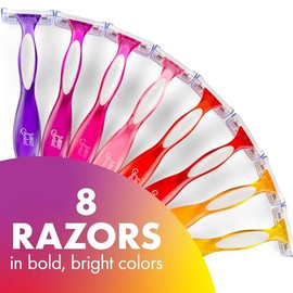 BIC Soleil - Maquinillas de afeitar desechables de 3 hojas para mujer, 3 colores, tira lubricante de aloe vera y vitamina E para afeitados suaves, paq