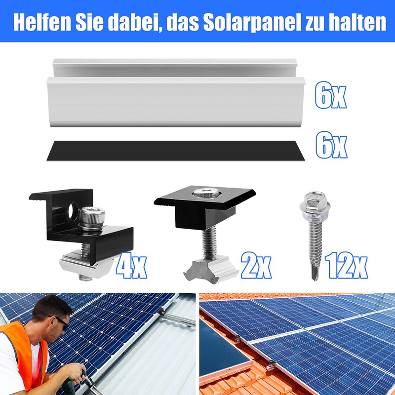 Coomoors 12 cm Solar Panel Mount Kit, Solar Panel Bracket,