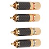 4Pcs RCA Sound Plug Carbon Fiber Gold Plated Oxidation Resistance