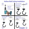 EVSTELUO 2 Sets Large Swag Ceiling Hooks Heavy Duty Swag