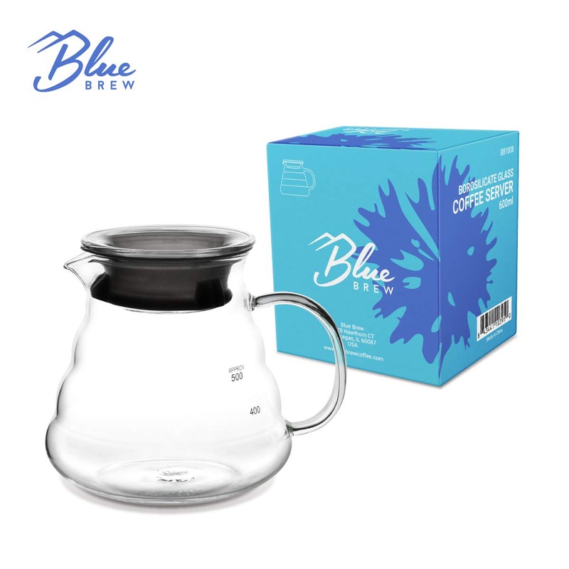 Blue Brew Clear Glass Range Coffee Server for Pour Over