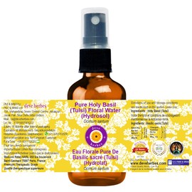 Deve Herbes Pure Holy Basil (Tulsi) Floral Water (Hydrosol) (Ocimum santum) Natural Therapeutic Grade for Skin - 50ml (1.69 oz)