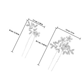 PACKOVE 3pcs Rhinestone Flower Hair Pins Bridal Hair Accessories Wedding Hairpieces for Brides Vintage Style Lightweight Decorative Clips for Prom and Parties