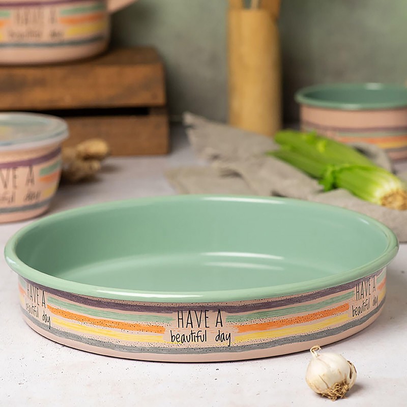 Enamel Roasting Pan with Handles (Round)