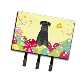Caroline's Treasures Easter Eggs Standard Schnauzer Black Leash or Key Holder Hooks, Multicolor
