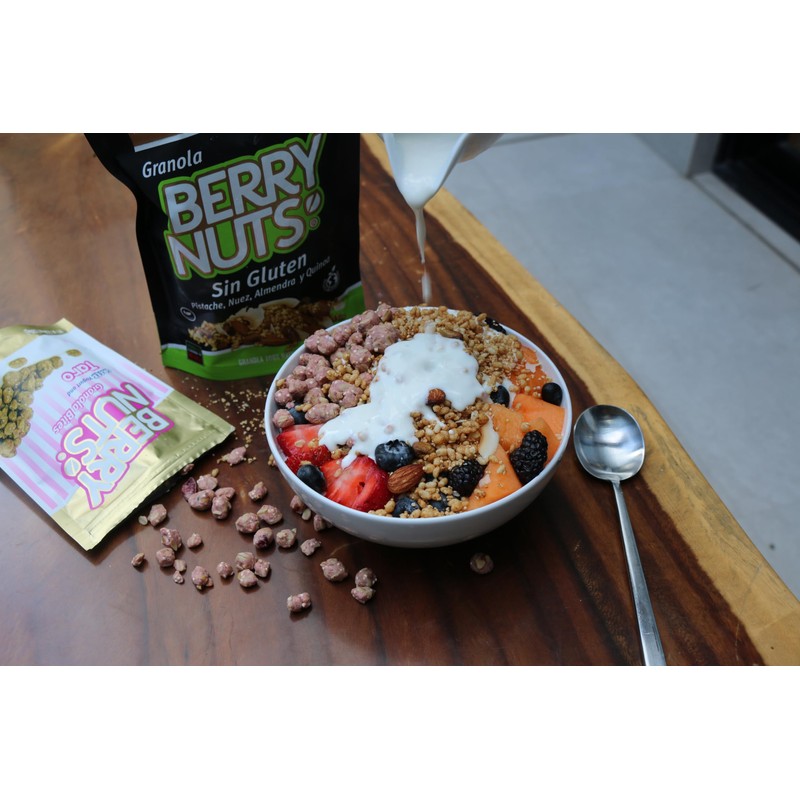 Berry Nuts® Granola Vegana Sin Gluten, Quinoa, Almendra y Nuez,