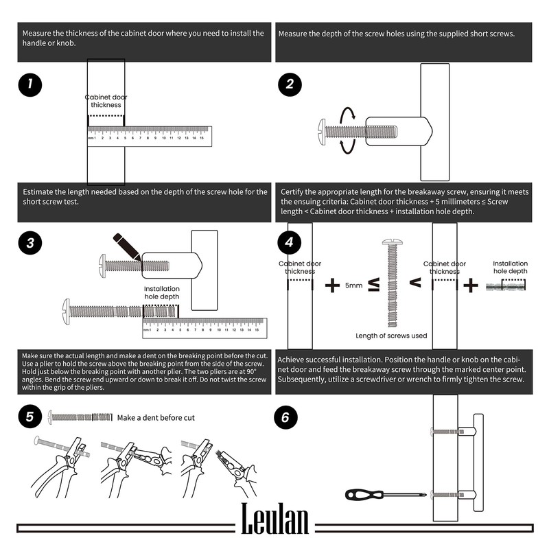 Leulan 5 Pack Kitchen Cabinet Handles Brushed Nickel and Gold