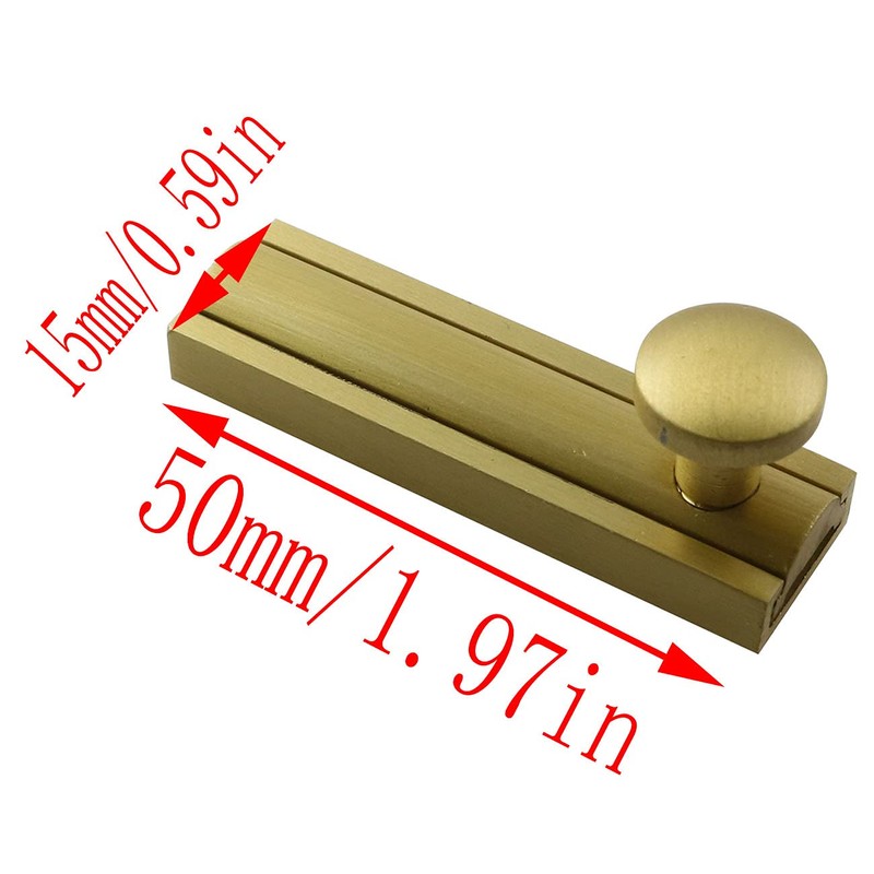 LQ Industrial Slide Bolt Latch Catch 2Inch Brass Surface Slide
