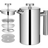 MaxMiuly 4 Cup Cafetiere Stainless Steel Double Wall French Press