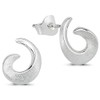 Vinani 2OST Spiral Stud Earrings Playfully Brushed 925 Sterling Silver,