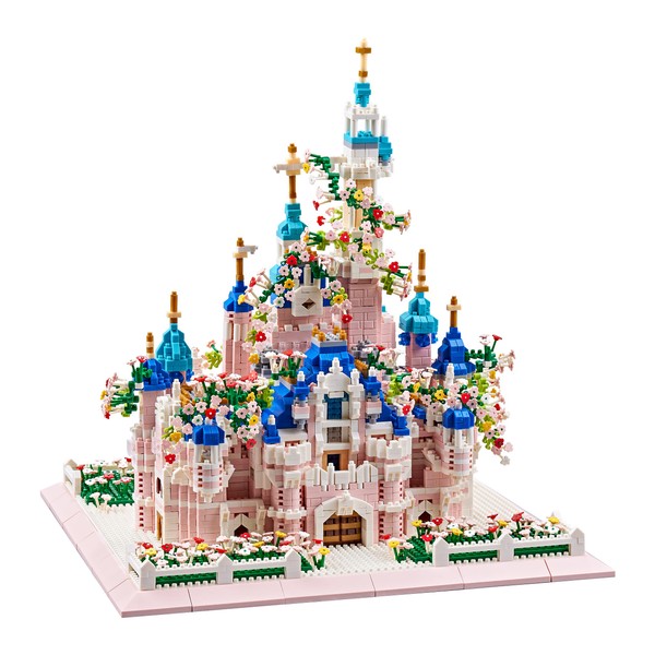 Kadablk Architecture Castle with Flower Series Model Building Set,4000+pcs for Adults & Kids, Micro Blocks,Construction Set - Upgrade Version