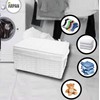 Arpan White Paper Rope Storage Basket Box With Lid &